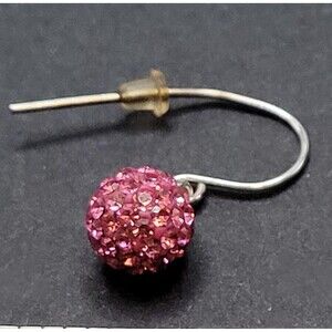 Raspberry Pink Disco Ball Breast Cancer Awareness Earrings